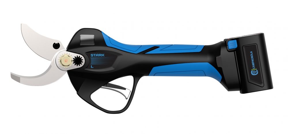 Forbice STARK L new Campagnola con 2 batterie da 2,5 Ah con omaggio Potatore CS 22-04 completo di caricabatteria e 2 batterie da 2 Ah Forbici a batteria Campagnola Memigavi.it