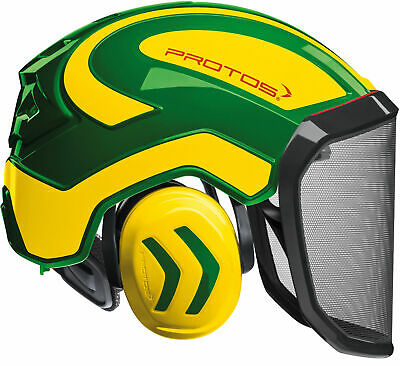 Casco PFANNER Protos Integral Forest senza sottogola Verde e Giallo 