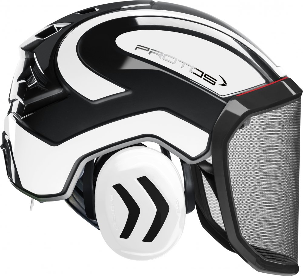 Casco PFANNER Protos Integral Forest senza sottogola Bianco e Nero Attrezzatura Tree Climbing Memigavi.it