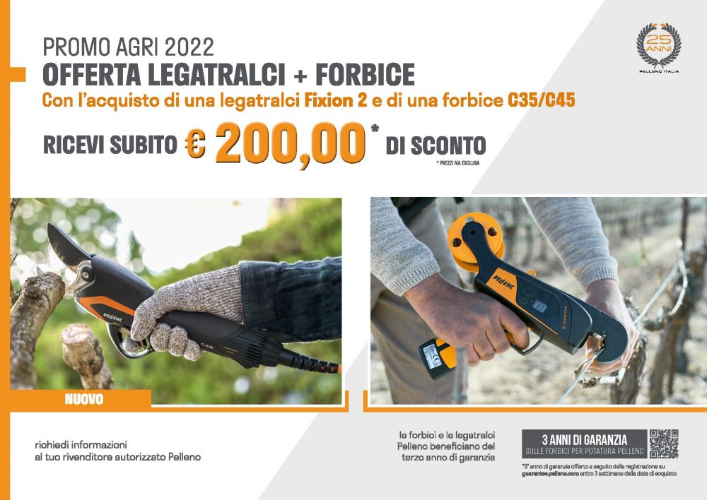 Legatrice Pellenc Fixion 2 + Forbice C35-250 promo duo autunno 2023 Forbici a batteria Pellenc Memigavi.it