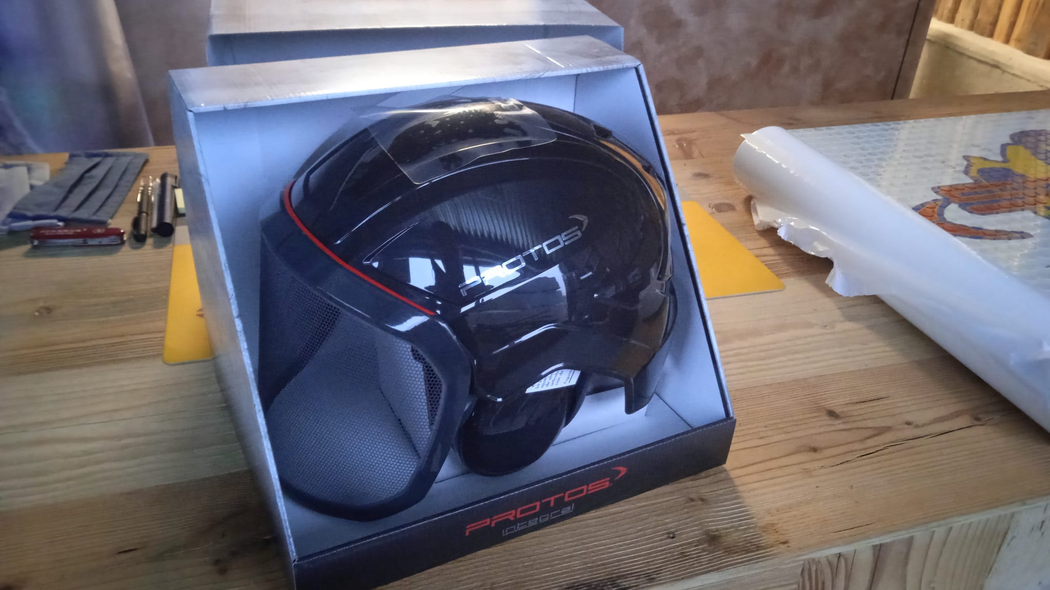 Casco Protos Integral Forest Pfanner senza sottogola total Black -  Memigavi.it
