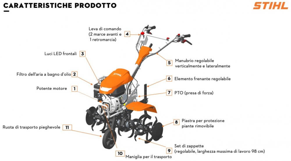 STIHL Motozappa MH700 montata e collaudata ritiro in negozio Memigavi.it