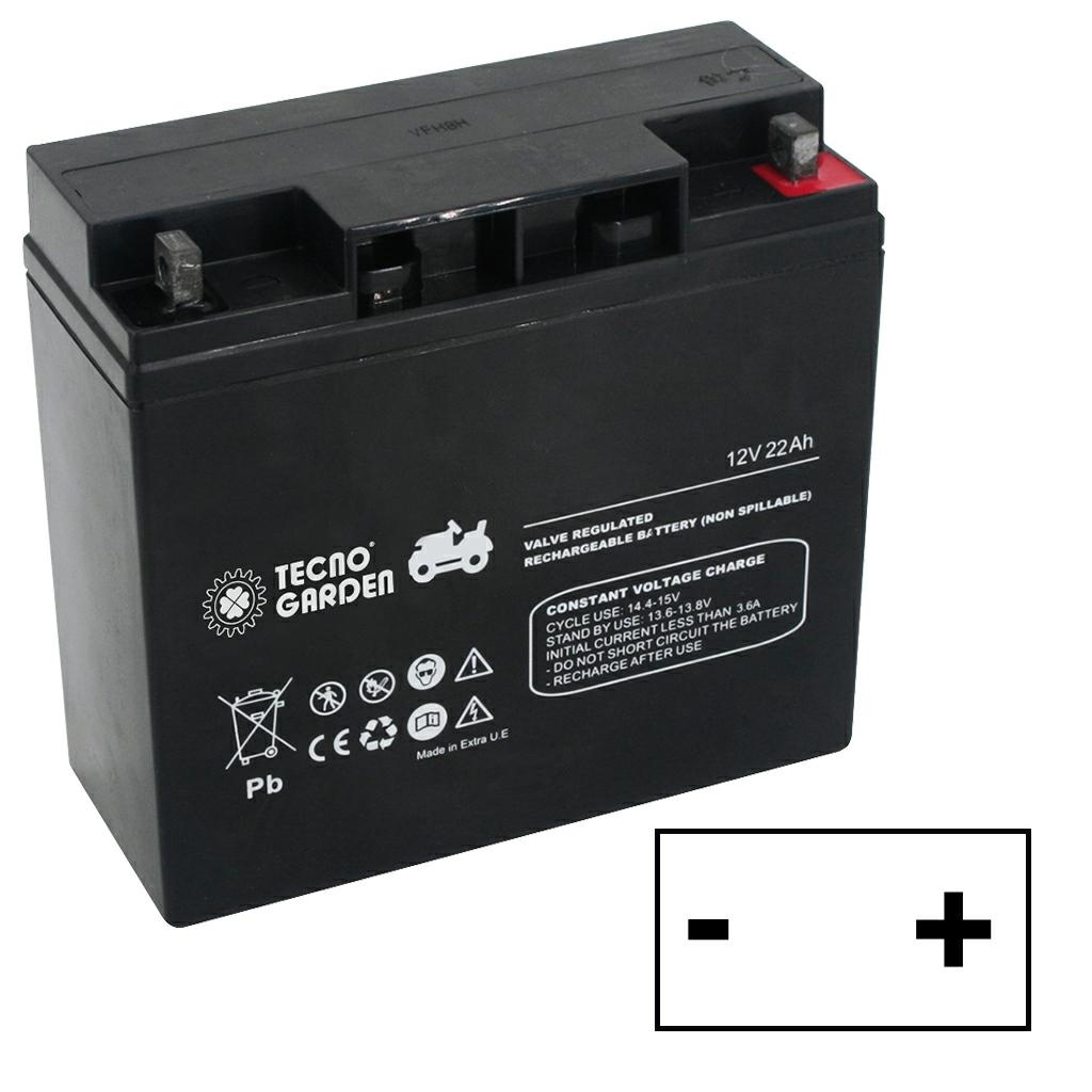 Batteria per trattorino 22 Ah, Polo Positivo a DX 