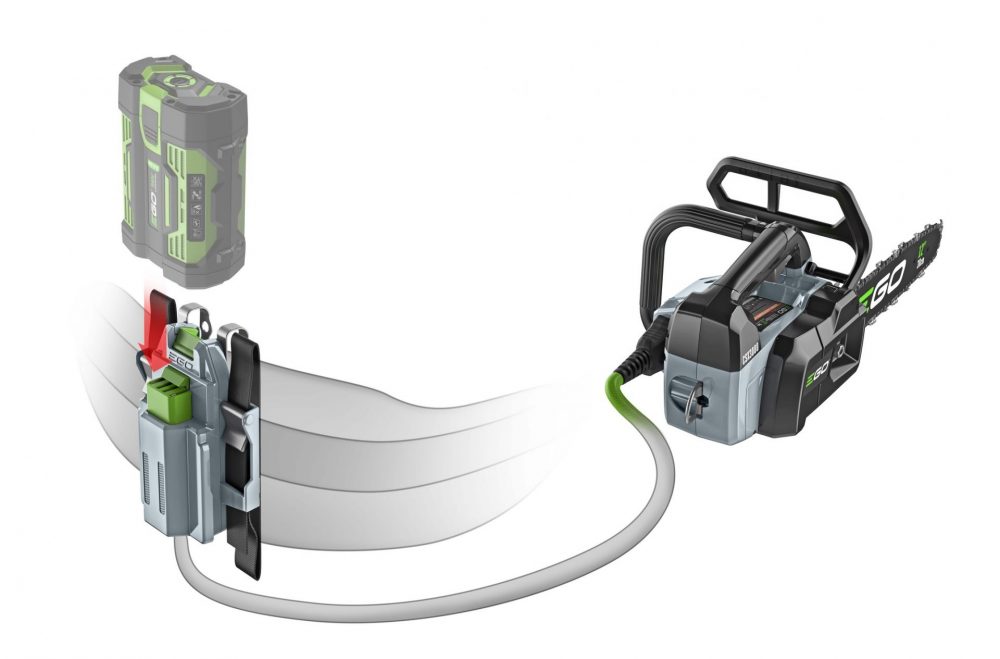 EGO Power Motosega da potatura a batteria CSX3000 completo di batteria da 4,0 Ah e caricabatteria rapido CH5500E Motoseghe a batteria EGO Power Memigavi.it