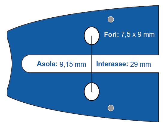 Barra MAYA 3/8″ – 1,5 mm. 72 maglie cm. 50 attacco HUSQVARNA 009 Accessori per motosega Memigavi.it