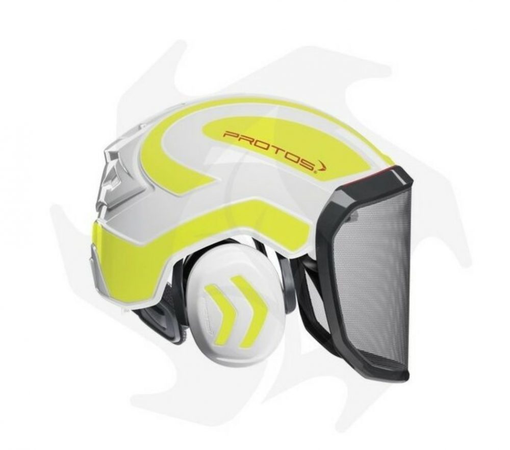 Casco PFANNER Protos Integral Forest senza sottogola Bianco e Giallo fluo Accessori abbigliamento Memigavi.it