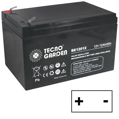 Batteria per trattorino 12 Ah, Polo Positivo a SX 