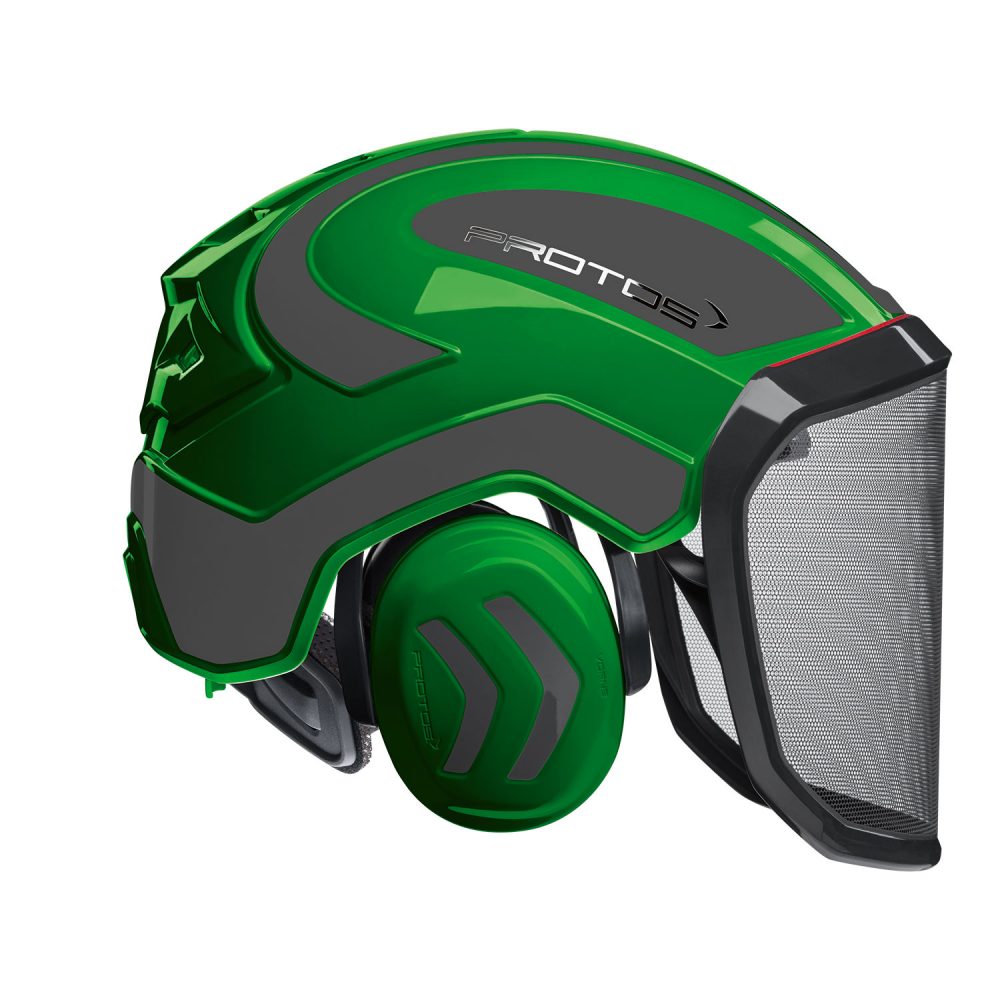 Casco PFANNER Protos Integral Forest senza sottogola Verde e Grigio Scuro Attrezzatura Tree Climbing Memigavi.it