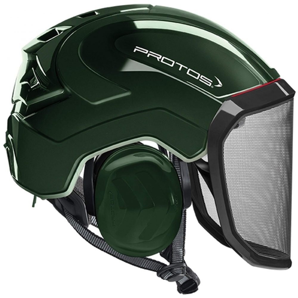 Casco PFANNER Protos Integral Arborist con sottogola Total Olive Abbigliamento Memigavi.it