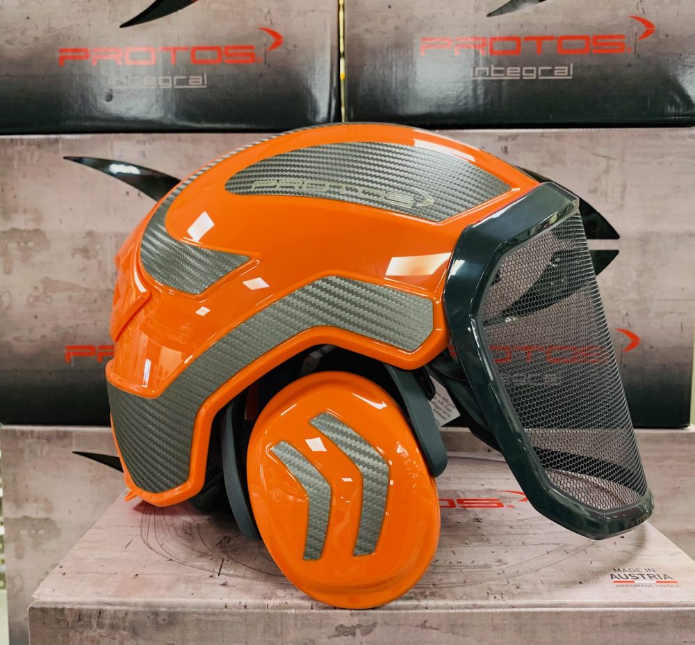 Casco PFANNER Protos Integral Forest senza sottogola Orange / Carbonio versione Special 2025 ! Abbigliamento protettivo PFANNER Memigavi.it