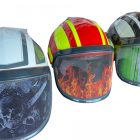 Visiera ricambio rete personalizzata Skull+Chainsaw per Protos PFANNER - immagine 2