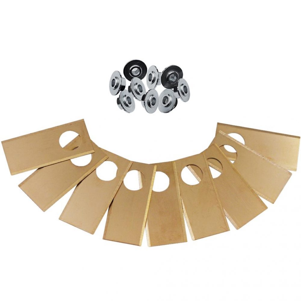 Lama ricambio rivestita in titanio per robot Honda Miimo HRM e BOSCH Indego, 9 pezzi, 39 x 17,5 x 0,6 mm Accessori e ricambi robot marchi vari Memigavi.it