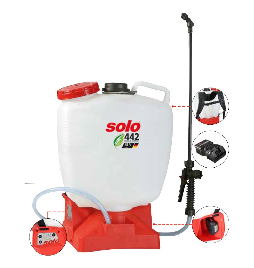 Pompa SUPER PROFESSIONALE a spalla a batteria 16 lt. pressione da 1,0 a 4,0 bar in 4 livelli mod. 442 Classic SOLO Atomizzatori Memigavi.it
