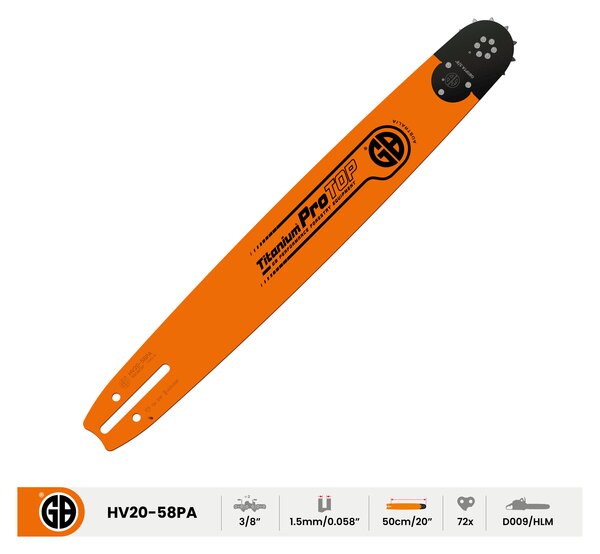 Barra GB Titanium ProTOP 3/8″, 1,5 mm, 50 cm Attacco HUSQVARNA 009 Accessori per motosega Memigavi.it Barra GB Titanium ProTOP 3/8″, 1,5 mm, 50 cm Attacco HUSQVARNA 009 Accessori per motosega Memigavi.it